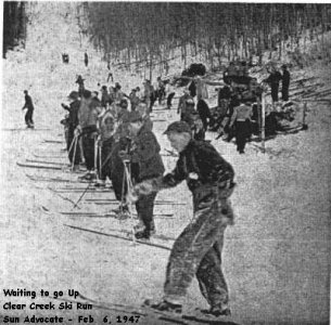 Skiers at Clear Creek